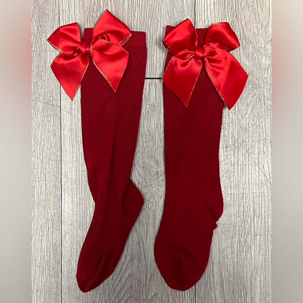 Red Ribbon Socks Excellent Condition
